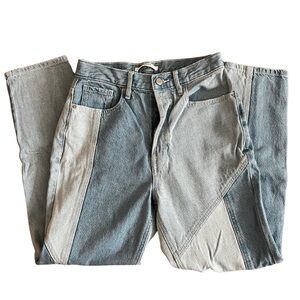 Pac Sun Two-Tone Patchwork Jeans